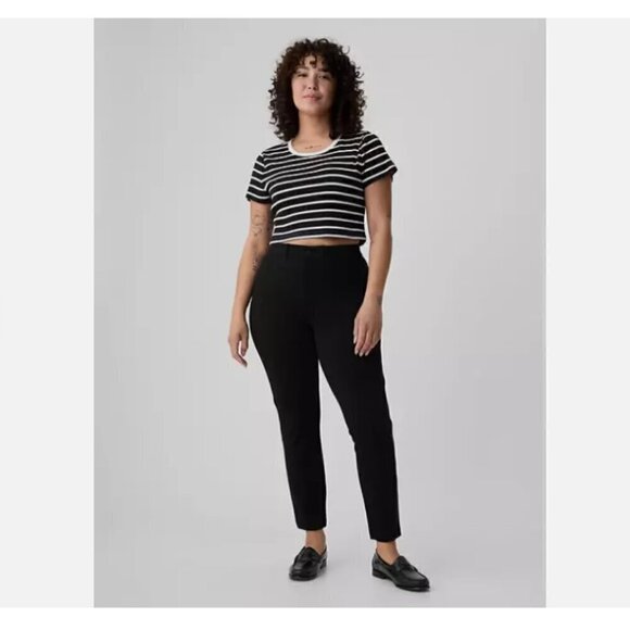 GAP High Rise Double Knit Skinny Pants Soft PONTE Pintuck Pleat Black Size 6 NWT - Picture 5 of 12